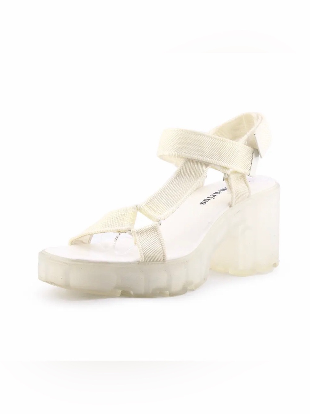 BNWOT Stradivarius Track Sandal in Cream with Transparent Sole
